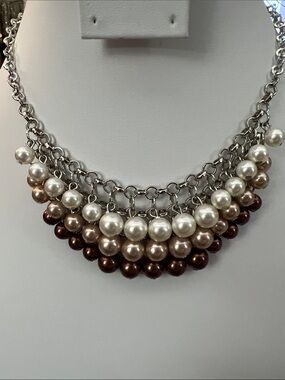 Paparazzi Layered Pearl Drop Necklace - Multi-Tone Pearls